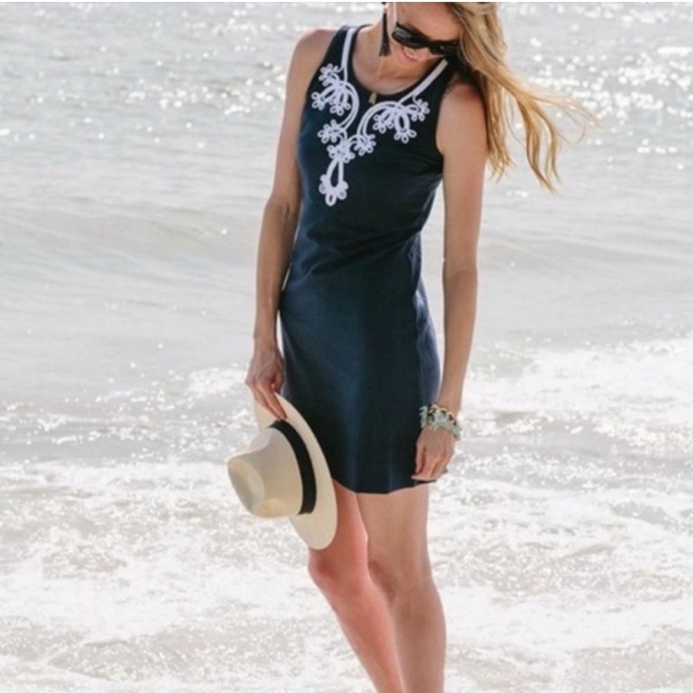 Lilly Pulitzer Foster True Navy Shift Dress EUC sz L
